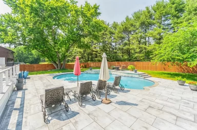 Freeform Paver Pool Deck & Spa